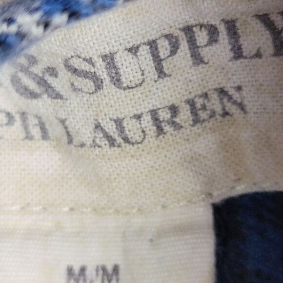 Ralph Lauren Denim Supply Shirt Mens Size M Flannel Button Up Blue Plaid - Picture 6 of 11